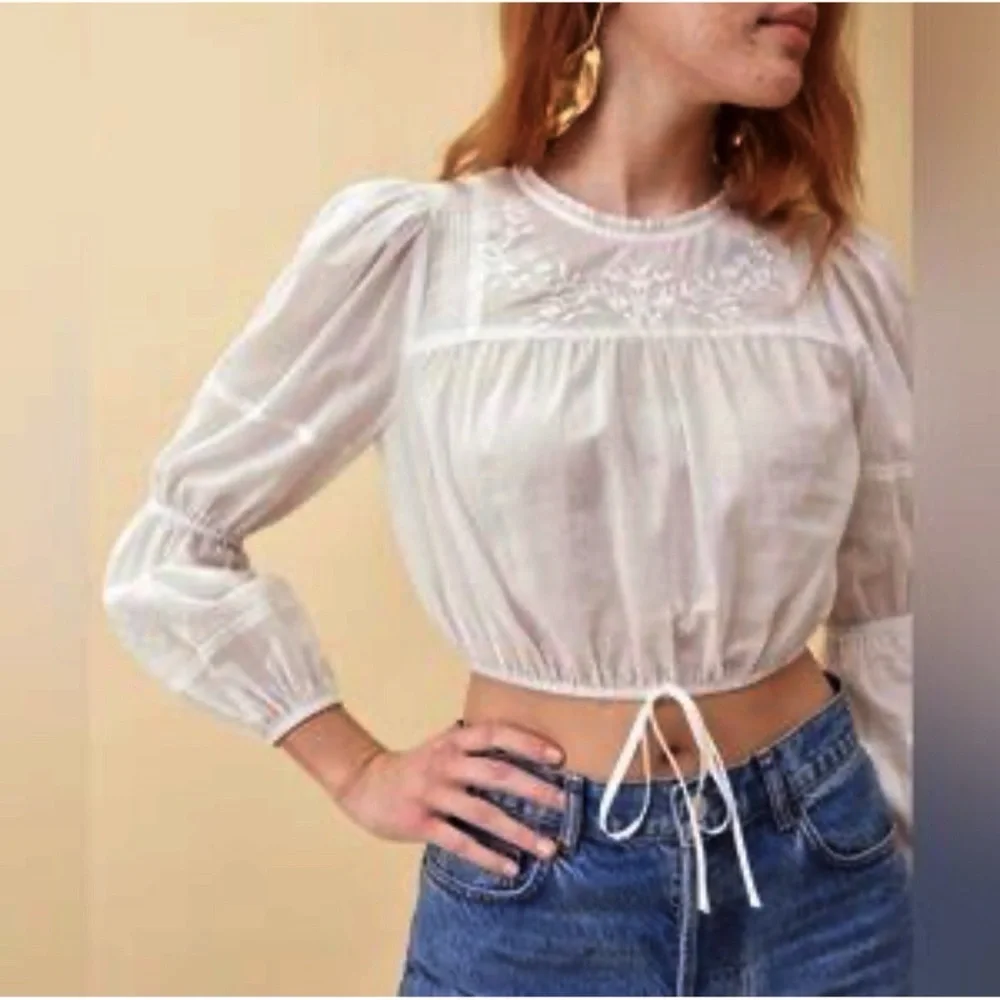 REFORMATION Organic Cotton Peasant Blouse
